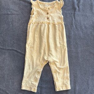 Carters 9M Yellow and White Striped Romper